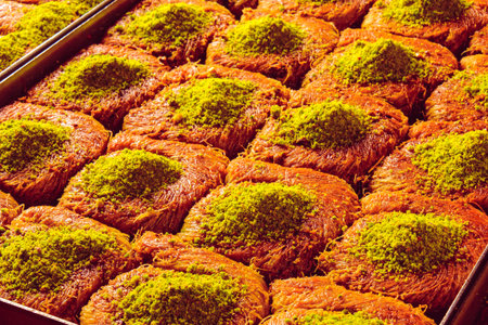 Elegant Baklava Plating for Gourmet Presentationの写真素材