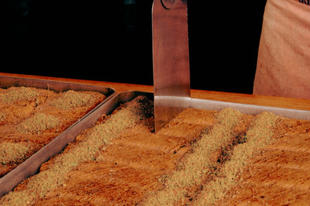 Baklava Pyramid  Creative Dessert Arrangementの写真素材