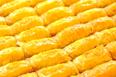 Sweet Treat from the Ottoman Cuisine: Pistachio Baklavaの写真素材