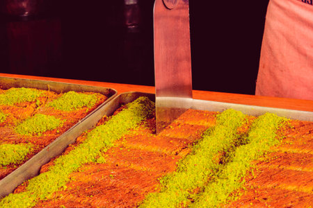 Delicious Dessert Pistachio Baklavaの写真素材