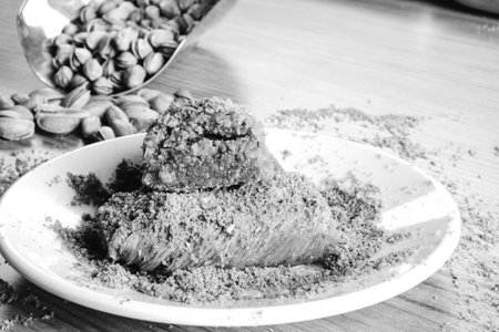 Elegant Baklava Plating for Gourmet Presentationの写真素材