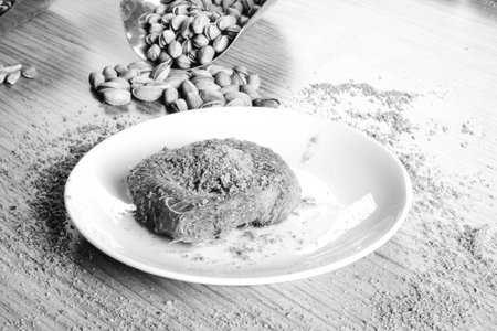 Authentic Turkish Dessert with Rich Syrupの写真素材