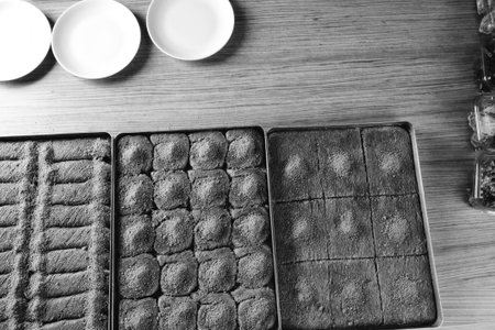 Elegant Baklava Plating for Gourmet Presentationの写真素材