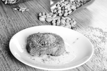 Delicious Dessert Pistachio Baklavaの写真素材