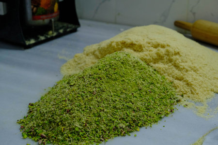 Golden Crispy Layers of Baklavaの写真素材