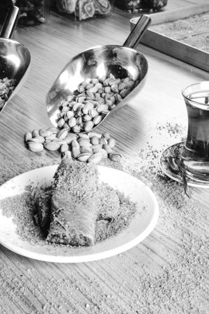 Golden Crispy Layers of Homemade Baklavaの写真素材