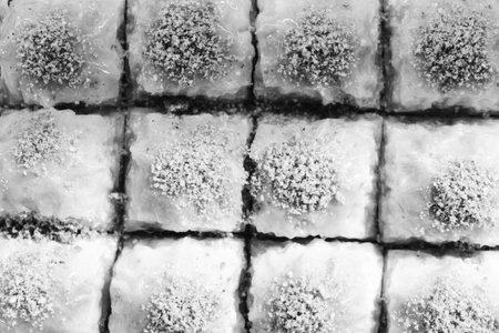 Authentic Turkish Dessert with Rich Syrupの写真素材