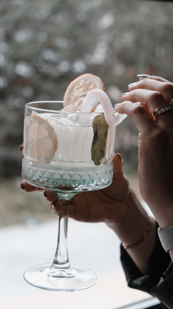 Creative cocktails with exotic flavorの写真素材