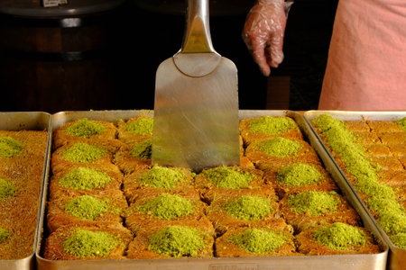 Delicious Dessert Pistachio Baklavaの写真素材