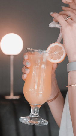 Tropical cocktails with a refreshing twistの写真素材