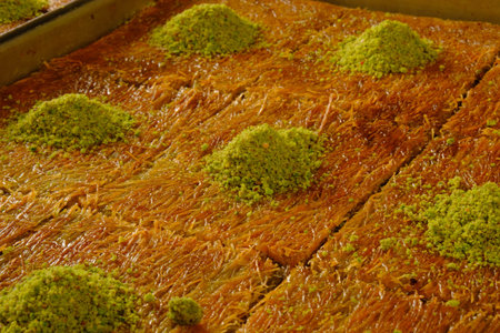 Close-Up of Freshly Baked Baklava Pieces