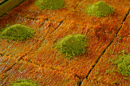 Close-Up of Freshly Baked Baklava Pieces
