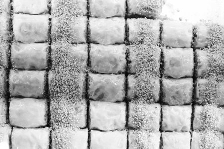 Golden Crispy Layers of Homemade Baklavaの写真素材