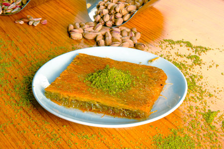 Authentic Turkish Dessert with Rich Syrupの写真素材