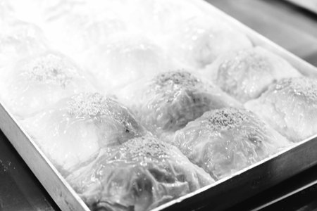 Close-Up of Freshly Baked Baklava Piecesの写真素材