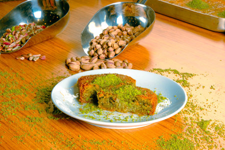 Close-Up of Freshly Baked Baklava Pieces