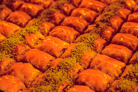 Baklava Pyramid â Creative Dessert Arrangementの写真素材