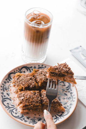 Elegant Baklava Plating for Gourmet Presentationの写真素材