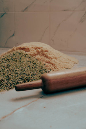 Baklava with Honey Drizzle and Crushed Nutsの写真素材