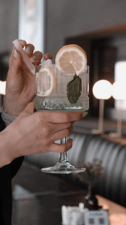 Cocktails with vibrant colors and bold flavorsの写真素材