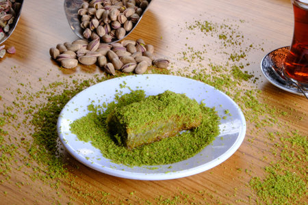 Golden brown baklava, crispy on the outside, sweet inside