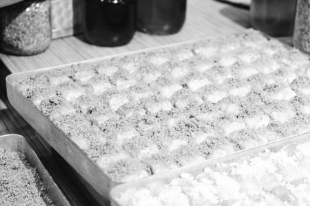 Sweet Treat from the Ottoman Cuisine: Pistachio Baklavaの写真素材