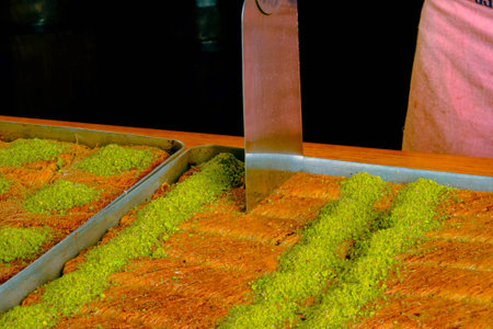 Sweet Treat from the Ottoman Cuisine: Pistachio Baklavaの写真素材