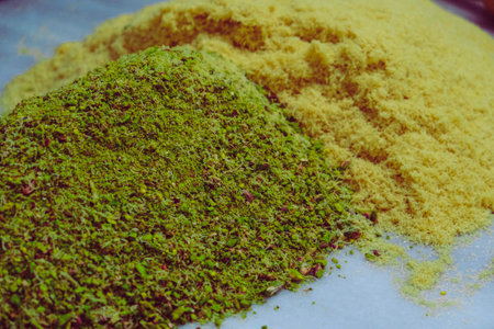 Sweet Treat from the Ottoman Cuisine: Pistachio Baklavaの写真素材