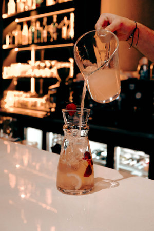 Colorful cocktails served in elegant glasses