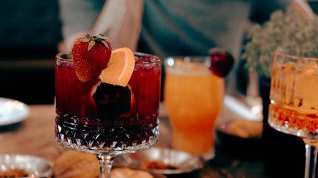 Freshly mixed cocktails