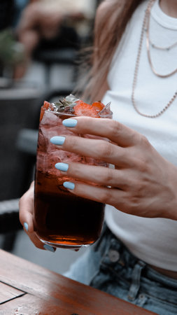 Tropical cocktails with a refreshing twistの写真素材