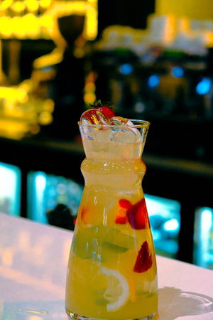 Freshly mixed cocktails with premium spiritsの写真素材