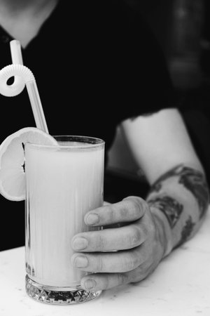 Tropical cocktails with a refreshing twistの写真素材