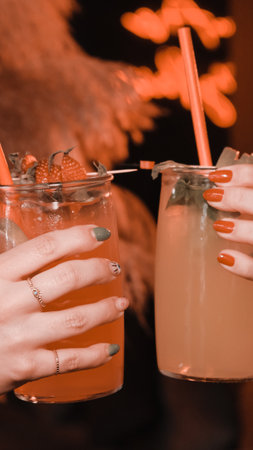 Tropical cocktails with a refreshing twistの写真素材