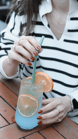 Tropical cocktails with a refreshing twistの写真素材