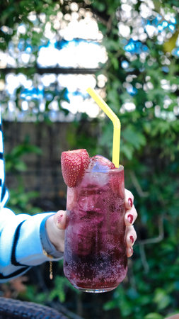 Tropical cocktails with a refreshing twistの写真素材