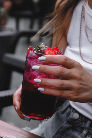 Cocktails with vibrant colors and bold flavorsの写真素材
