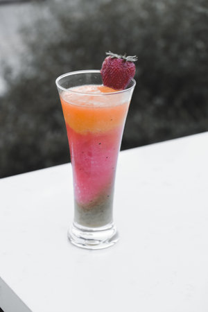 Tropical cocktails with a refreshing twistの写真素材