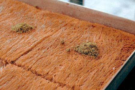 Authentic Turkish Dessert with Rich Syrupの写真素材