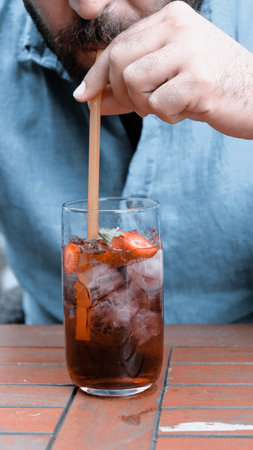 Tropical cocktails with a refreshing twistの写真素材