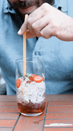 Tropical cocktails with a refreshing twistの写真素材