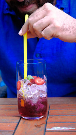 Cocktails with vibrant colors and bold flavorsの写真素材