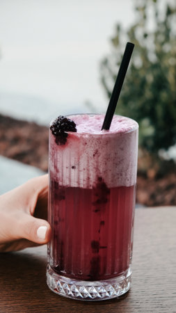 Cocktails with vibrant colors and bold flavorsの写真素材