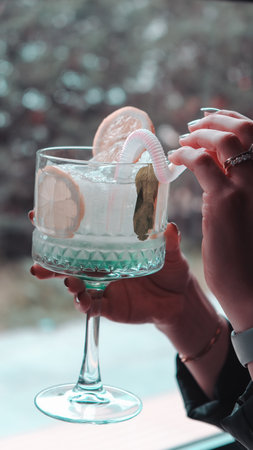 Creative cocktails with exotic flavorの写真素材