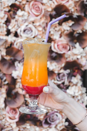 Freshly mixed cocktails with premium spiritsの写真素材