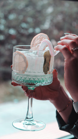 Fruit-infused cocktails for a refreshing tasteの写真素材