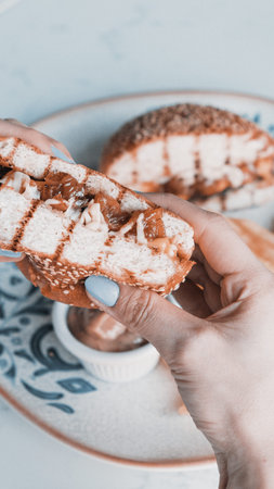Homemade hamburger with fresh vegetablesの写真素材