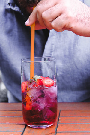 Tropical cocktails with a refreshing twistの写真素材