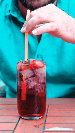 Cocktails with vibrant colors and bold flavorsの写真素材