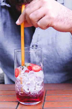 Tropical cocktails with a refreshing twistの写真素材